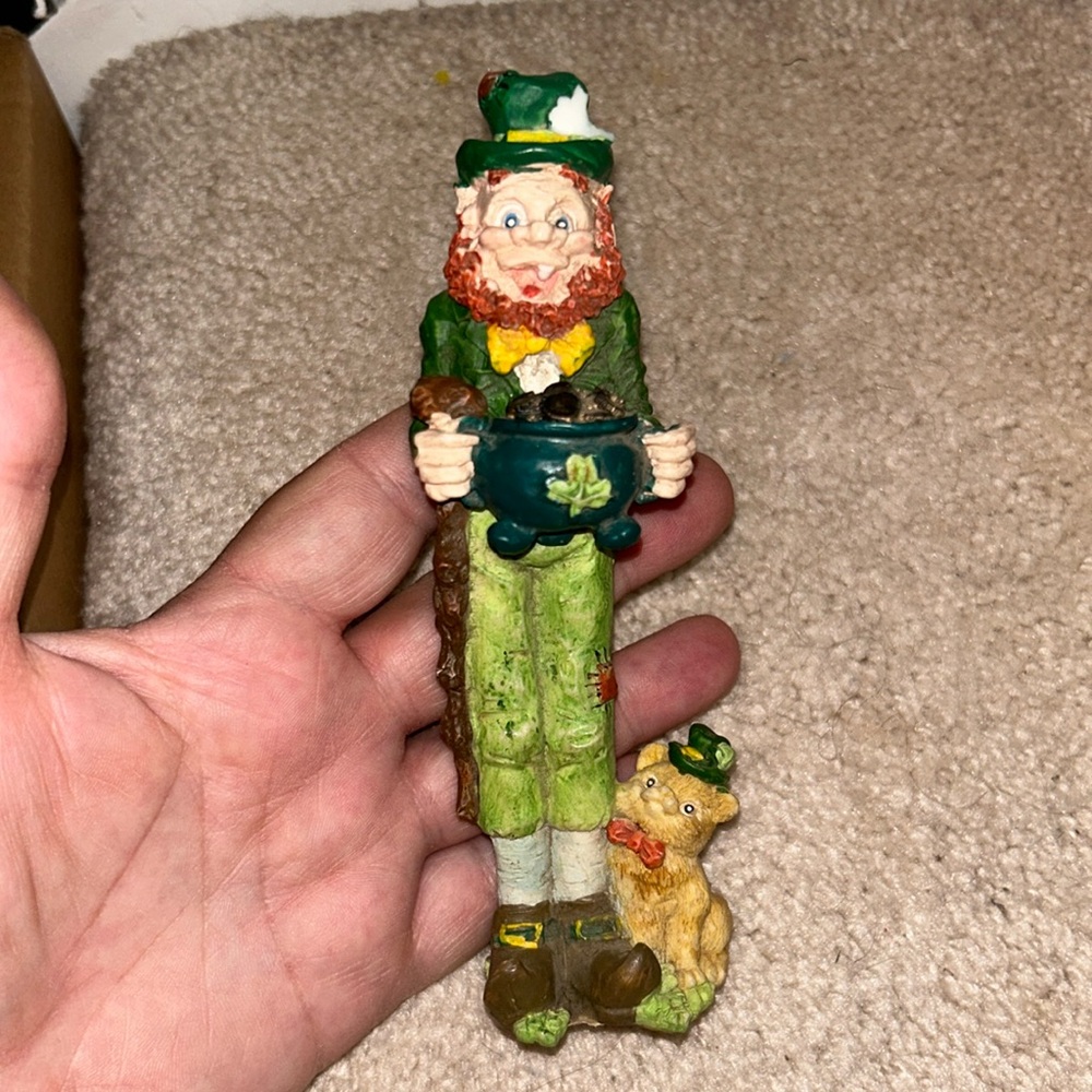 Green Irish Leprechaun Resin Figure